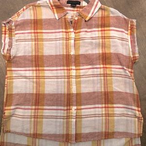 Sanctuary plaid cap sleeve top